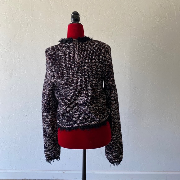 Zara knit tweed shirt with bow M - Picture 4 of 5